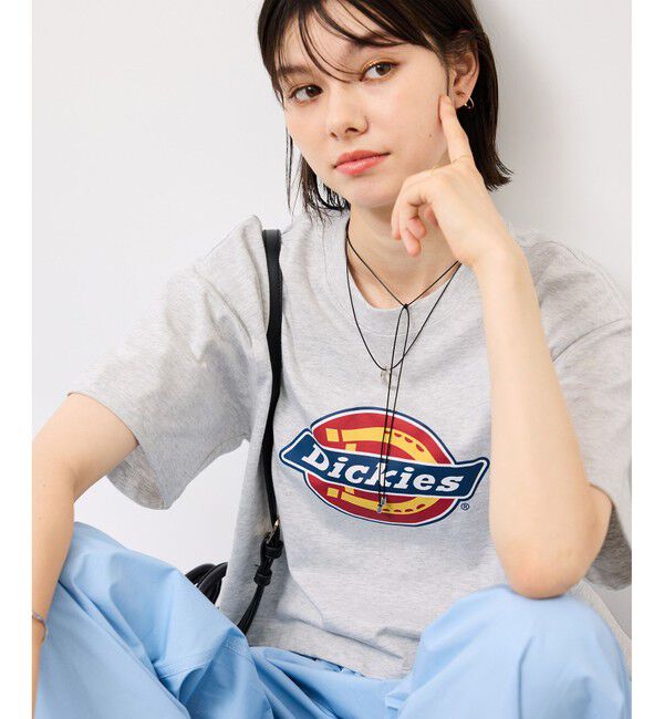 Rope&rsquo;Picnic「【Dickies】アイコンクロップドTシャツ」|Tシャツ・カットソー|ライトグレー(08)