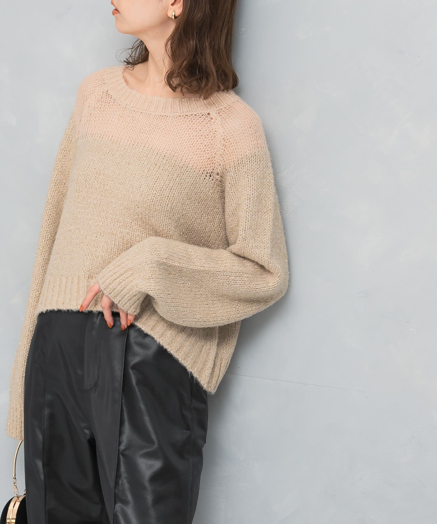 URBAN RESEARCH ROSSO「『WEB限定』ドッキングラメニット」|ニット・セーター|
