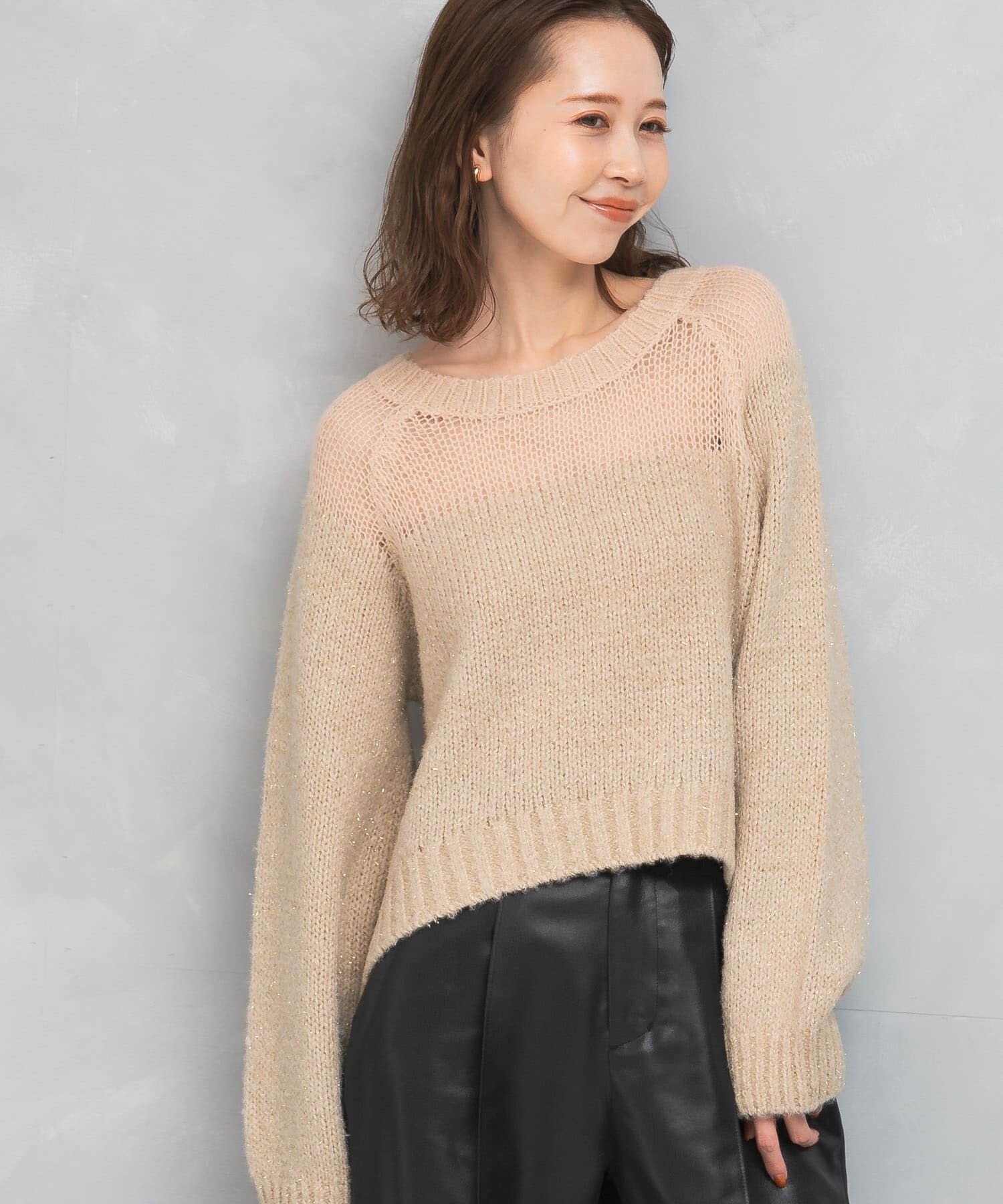 URBAN RESEARCH ROSSO「『WEB限定』ドッキングラメニット」|ニット・セーター|