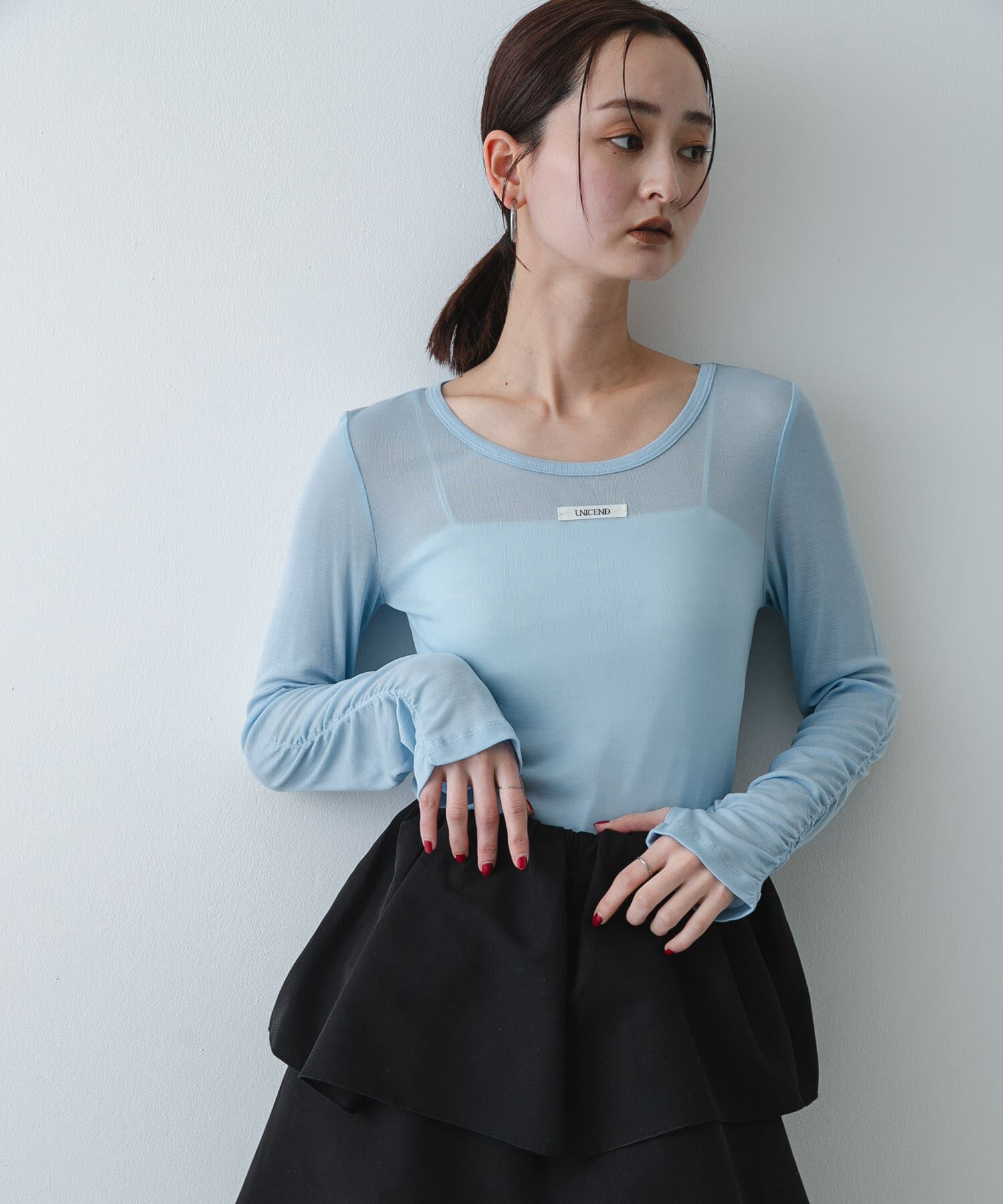 SENSE OF PLACE by URBAN RESEARCH「Uネックピスネームシアートップ」|Tシャツ・カットソー|ライトブルー
