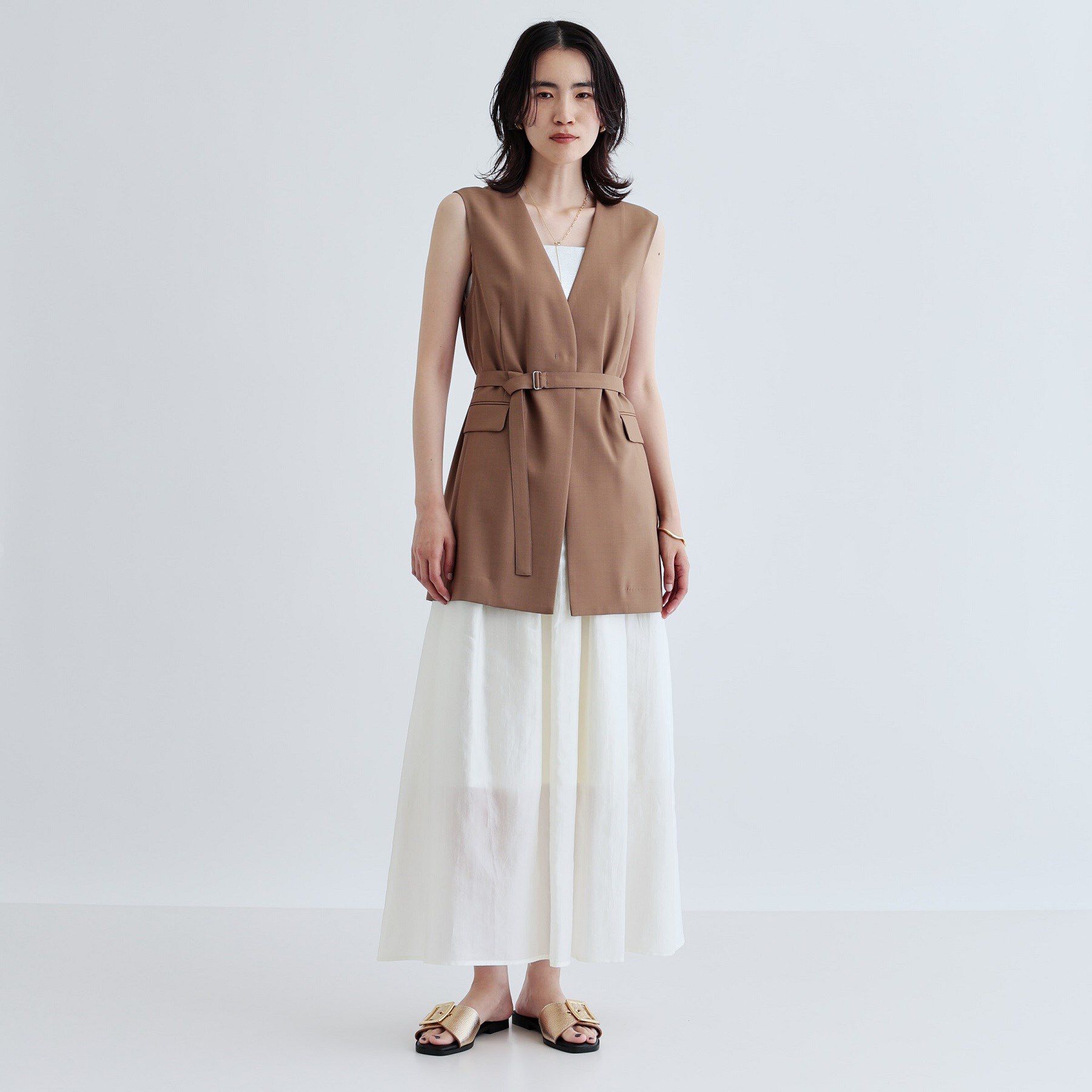 GALLEST「【セットアップ可】ナローベルテッドジレ【カセット服/オケージョン/通勤】」|ベスト・ジレ|