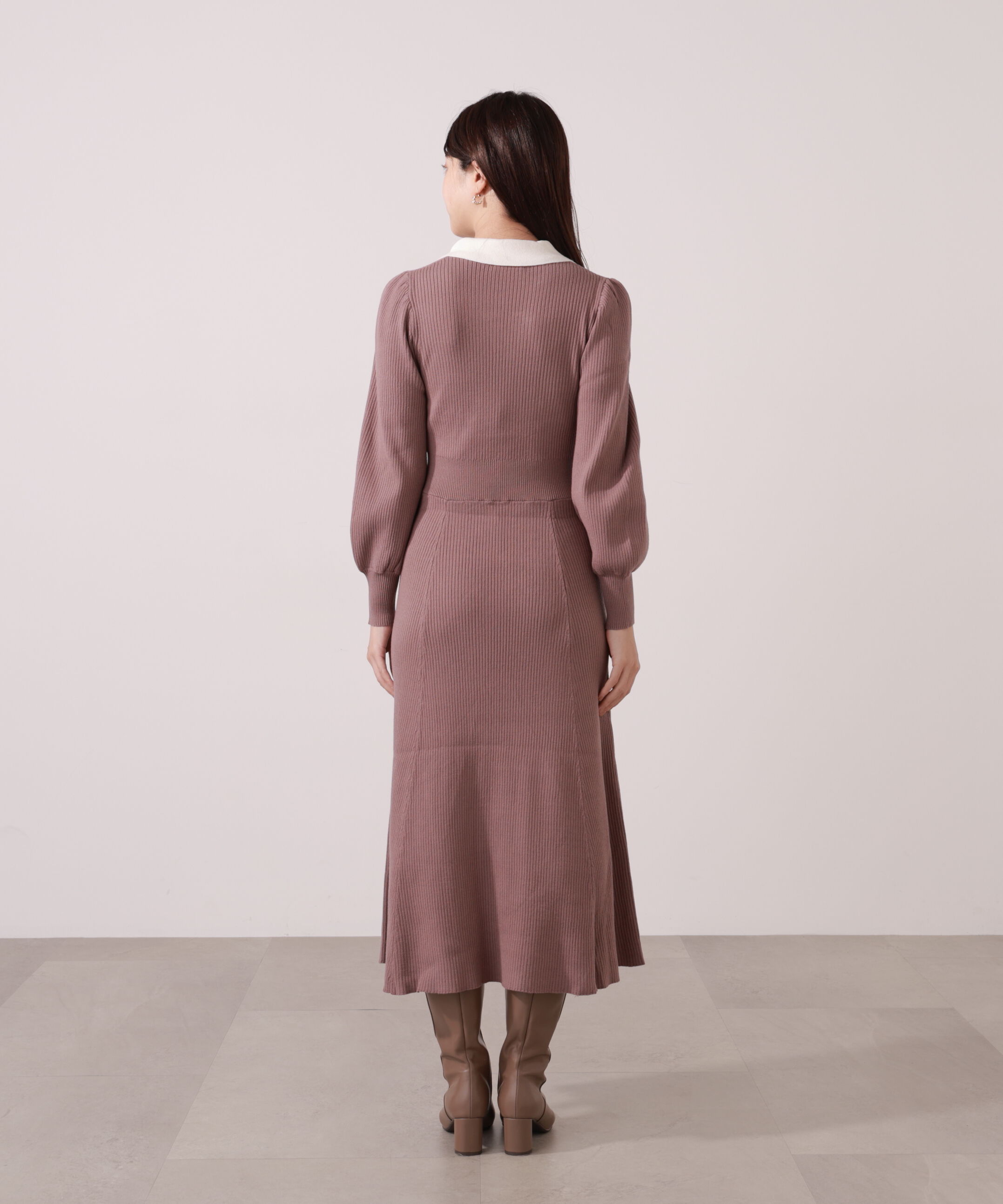 PROPORTION BODY DRESSING「リボン衿付きニットワンピース」|ワンピース|