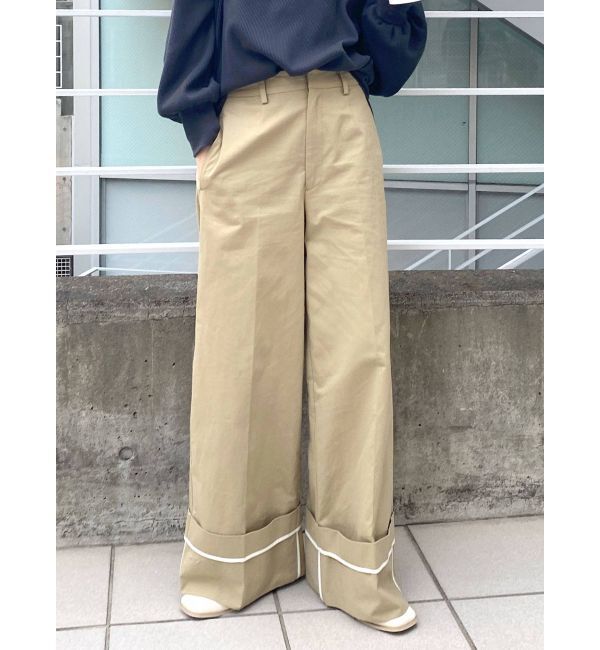 Ungrid「ロールアップワイドチノパンツ」|チノ|