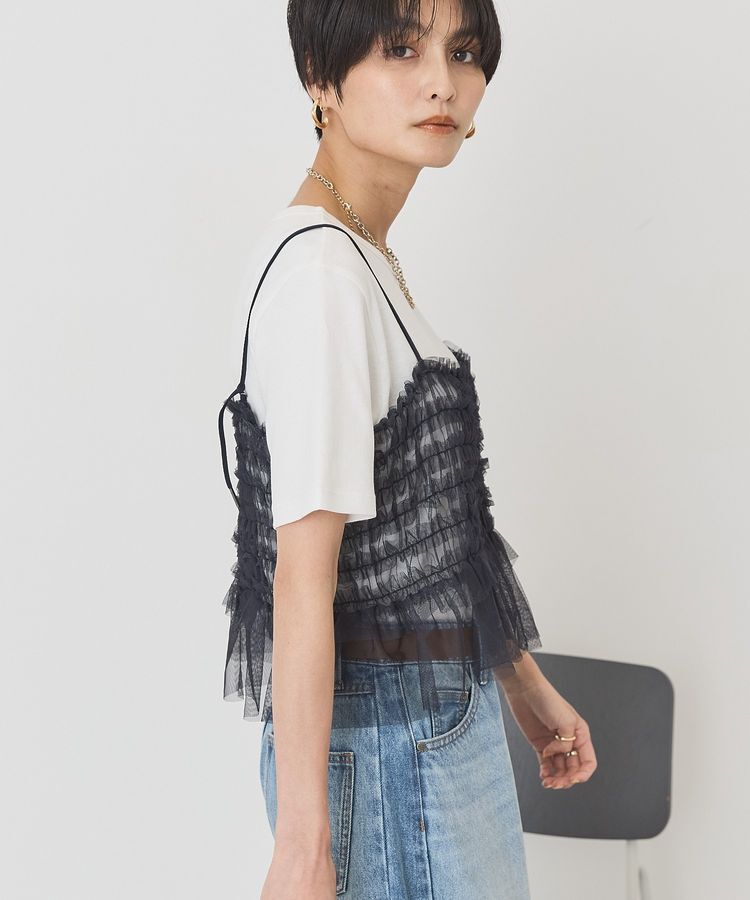 AMERICAN HOLIC「【2点セット】半袖Tシャツ＋チュールビスチェ」|Tシャツ・カットソー|