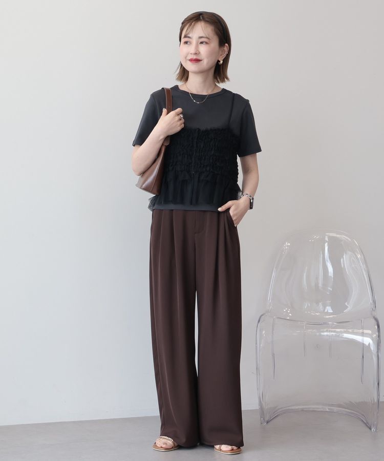 AMERICAN HOLIC「【2点セット】半袖Tシャツ＋チュールビスチェ」|Tシャツ・カットソー|