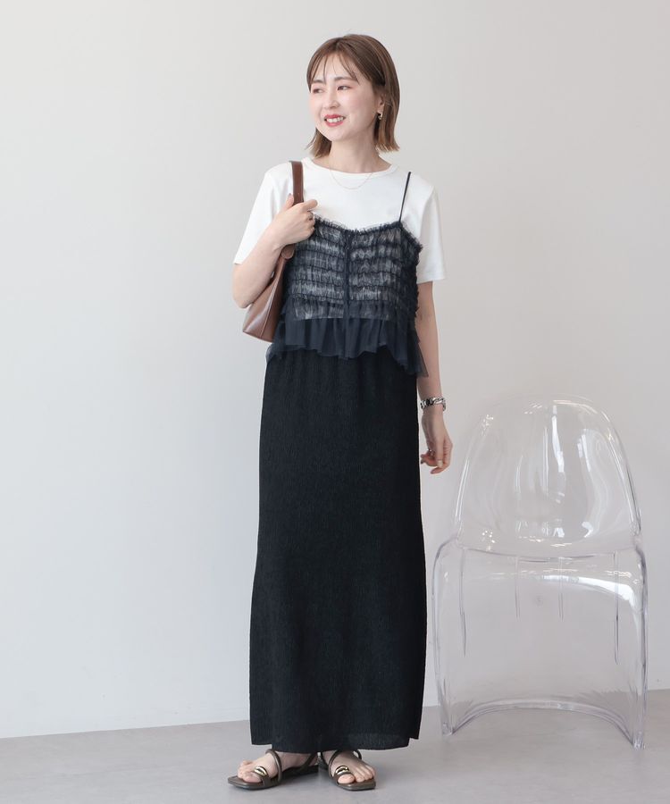 AMERICAN HOLIC「【2点セット】半袖Tシャツ＋チュールビスチェ」|Tシャツ・カットソー|