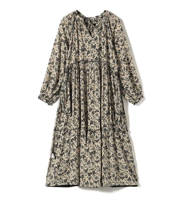SHIPS for women「Fanaka:〈手洗い可能〉モノトーン プリント ワンピース」|ワンピース|