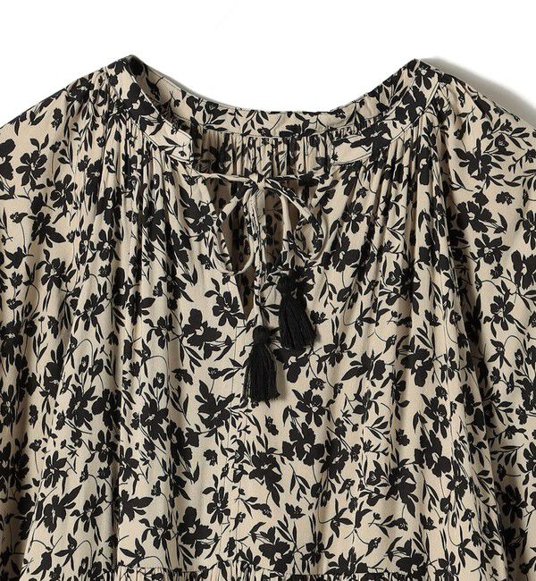 SHIPS for women「Fanaka:〈手洗い可能〉モノトーン プリント ワンピース」|ワンピース|
