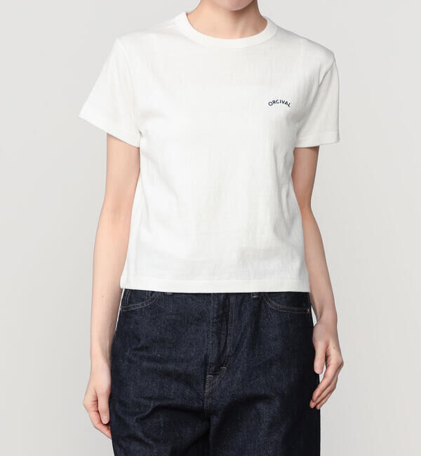 ORCIVAL「ORCIVAL | アンイーブンジャージー 刺繍ショートスリーブTシャツ WOMEN」|Tシャツ・カットソー|OFFWHITE