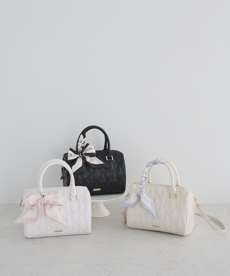 Maison de FLEUR「【スカーフ付き/2Way】リボンキルティング2Wayボストン」|ハンドバッグ|