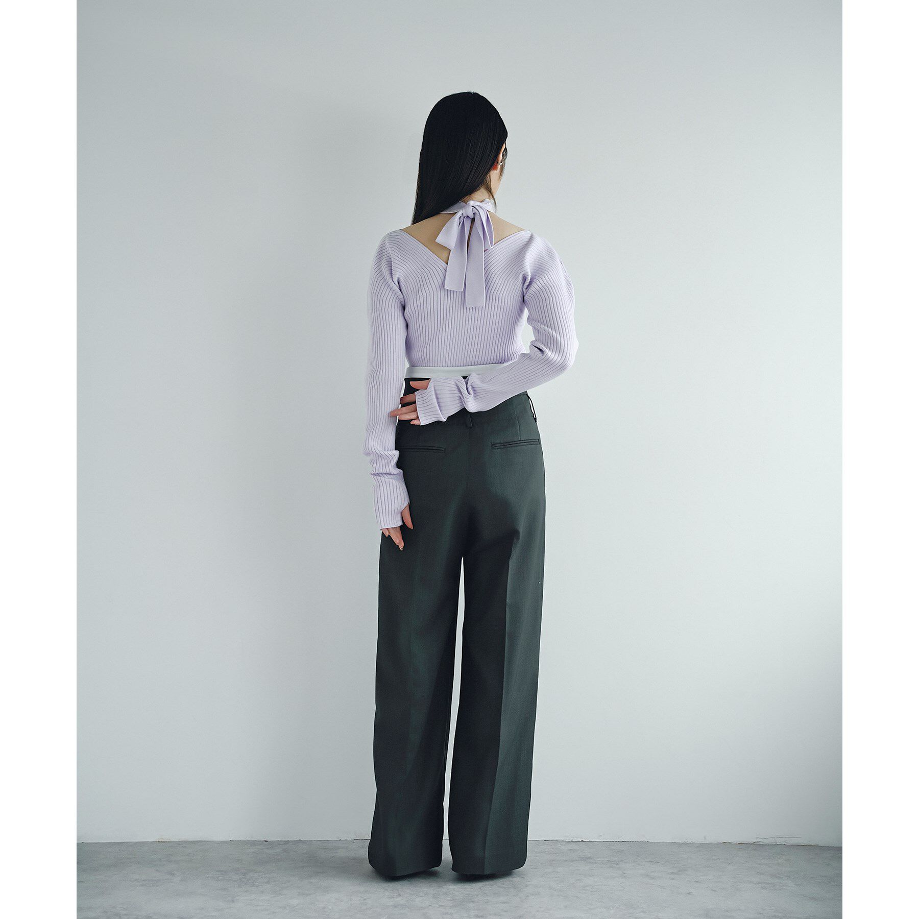 CODE A「open neck bow knit」|ニット・セーター|