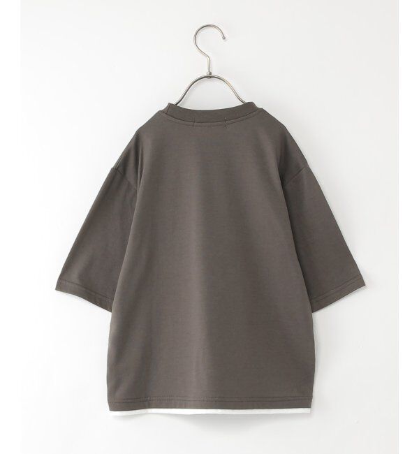 ikka kids「デニムニットコンビワッペンTシャツ（120~160cm）」|Tシャツ・カットソー|