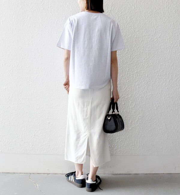 SHIPS any「《一部追加予約》【SHIPS any別注】THE KNiTS:〈洗濯機可能〉ラウンドヘム プリント ショート TEE」|Tシャツ・カットソー|
