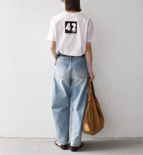 SHIPS any「《一部追加予約》【SHIPS any別注】THE KNiTS:〈洗濯機可能〉ラウンドヘム プリント ショート TEE」|Tシャツ・カットソー|