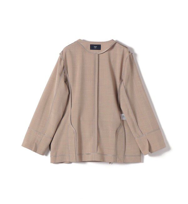 SHIPS Colors 「SHIPS Colors:〈手洗い可能〉リネン ライク ベルテッド ジャケット◇」|ノーカラージャケット|