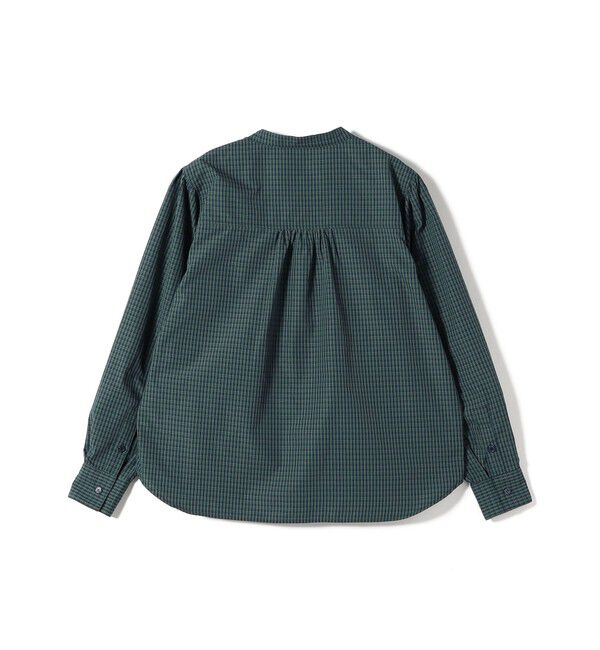 SHIPS for women「《予約》【WEB限定】〈手洗い可能〉チェック フリル ロングスリーブ シャツ（グリーン）」|シャツ・ブラウス|