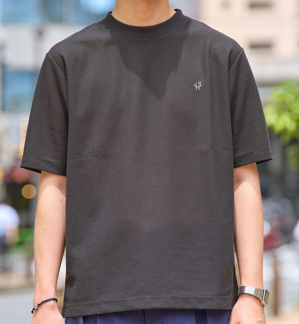 SHIPS「【WEB限定】SHIPS:〈汗染み拡散〉カノコ  ワンポイント Tシャツ」|Tシャツ・カットソー|ブラック