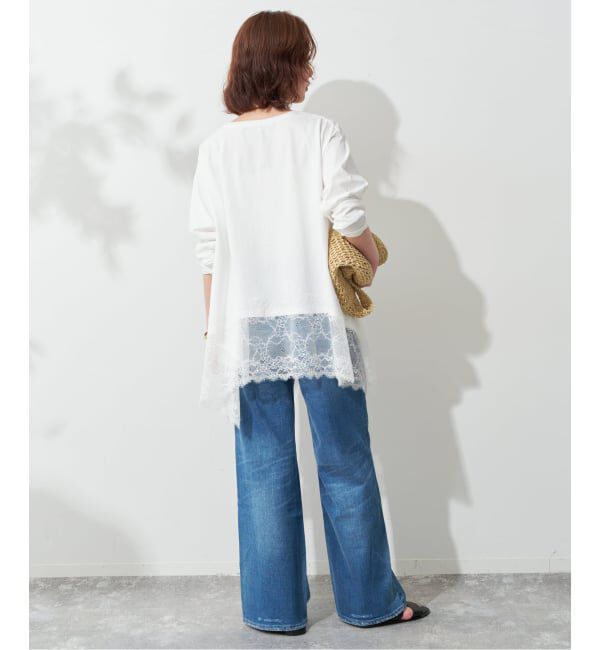 SLOBE IENA「《追加5》レースコンビカットソー」|Tシャツ・カットソー|