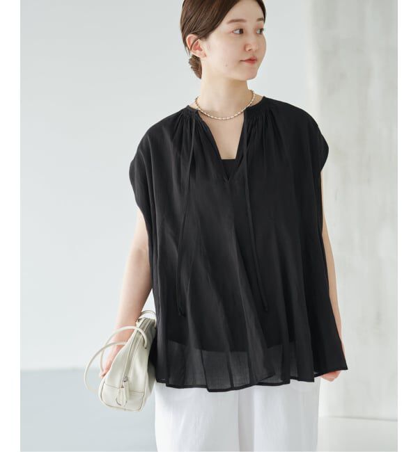 IENA「《予約》MARILYN MOON/マリリンムーン sheer cotton bl ブラウス 4263-104」|シャツ・ブラウス|