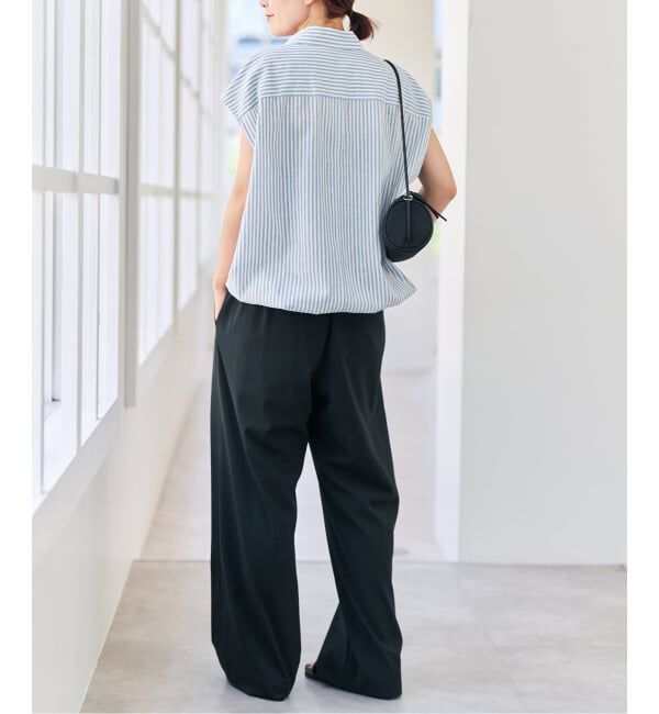Spick and Span「ストライプフレンチヘムギャザーシャツ」|シャツ・ブラウス|