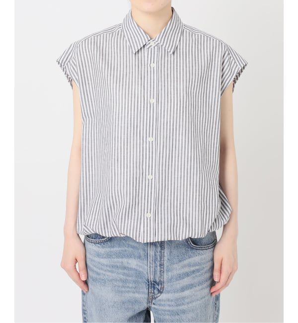 Spick and Span「ストライプフレンチヘムギャザーシャツ」|シャツ・ブラウス|