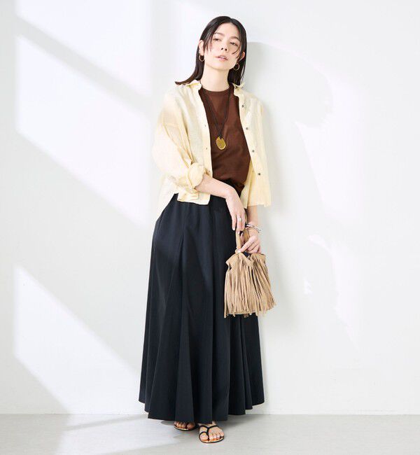 NOLLEY'S「ウォッシャブルシアードライコットンノースリーブプルオーバー」|Tシャツ・カットソー|