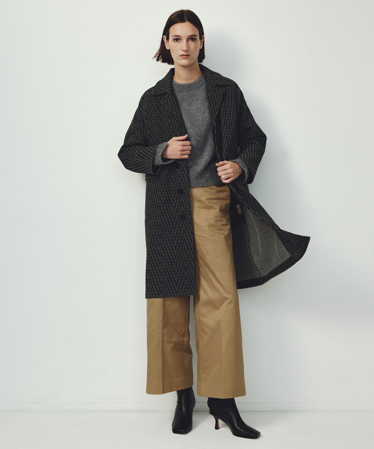 ROPE「【COOHEM】HERRINGBONE TWEED COAT(コーヘン/ヘリンボーンツイードコート)」|ノーカラージャケット|