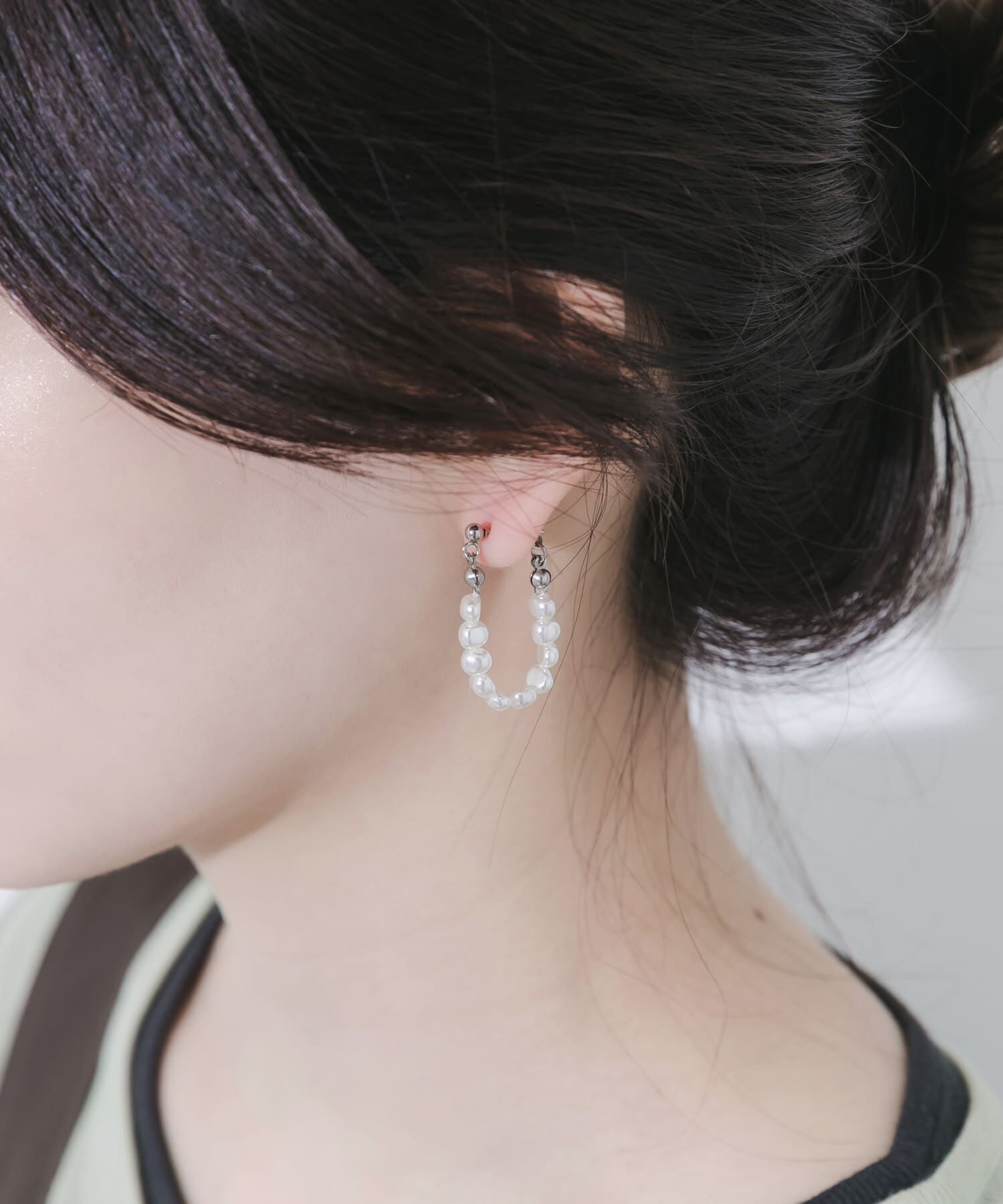 SMELLY「ステンレスイビツパールピアス」|ピアス|