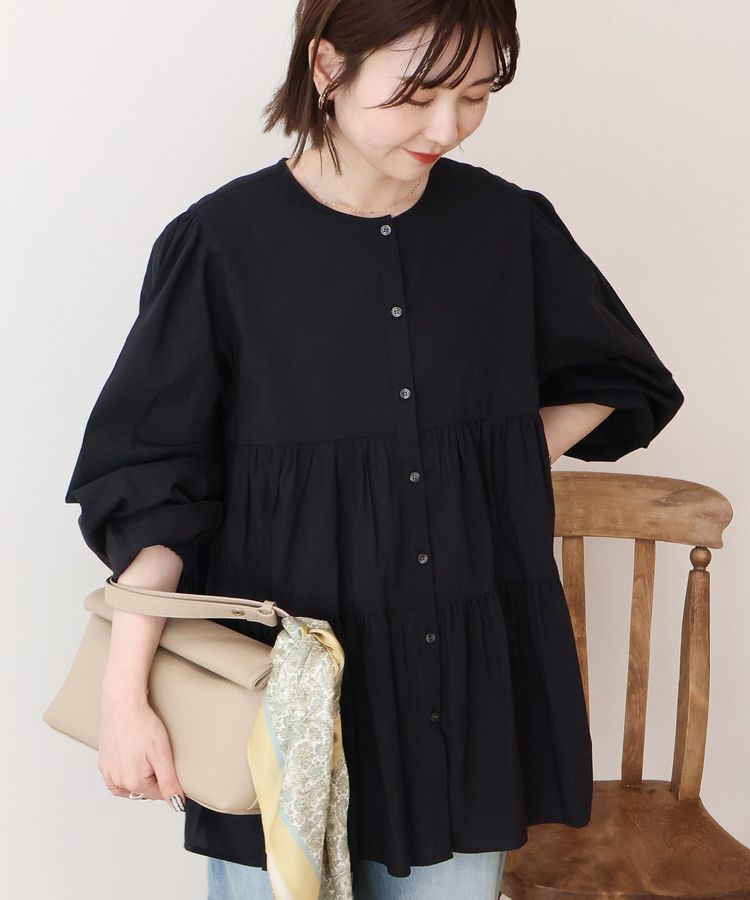 AMERICAN HOLIC「【WEB限定】ティアードギャザーブラウス」|シャツ・ブラウス|Black