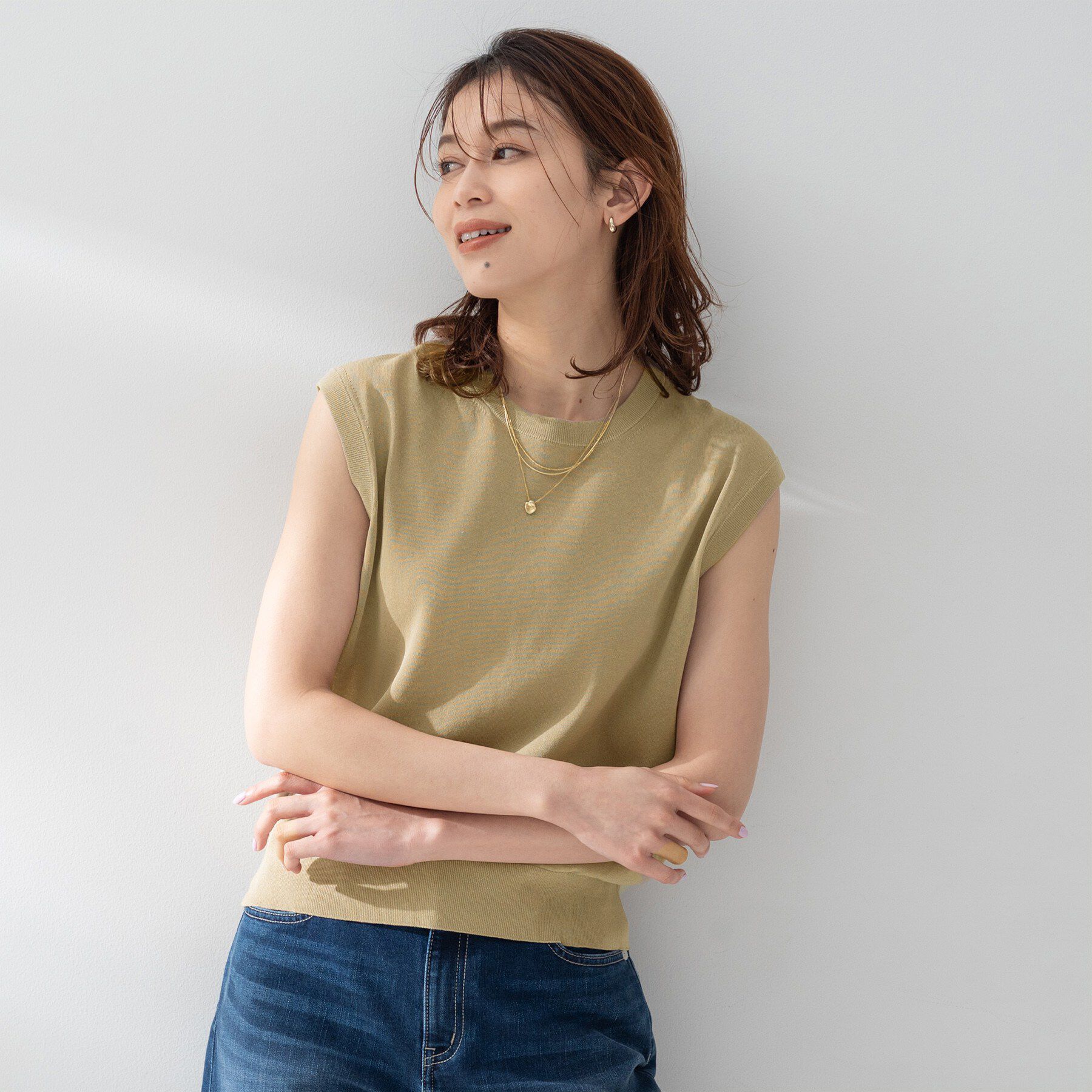 UNTITLED「【TRADITIONAL WEATHERWEAR】ニットベスト」|ニット・セーター|ベージュ(052)