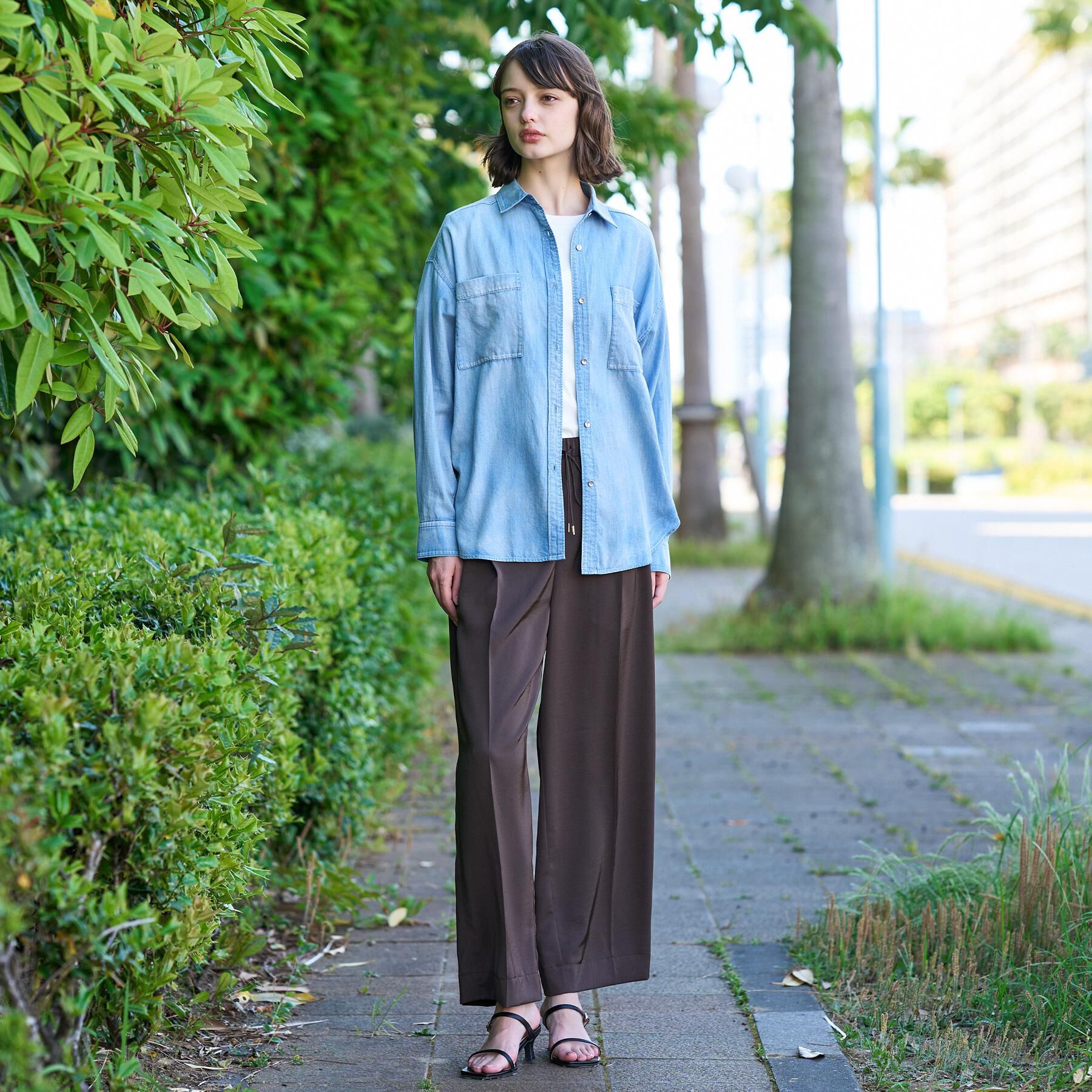 DRESSTERIOR「【夏デニム】シアーデニムシャツ」|シャツ・ブラウス|