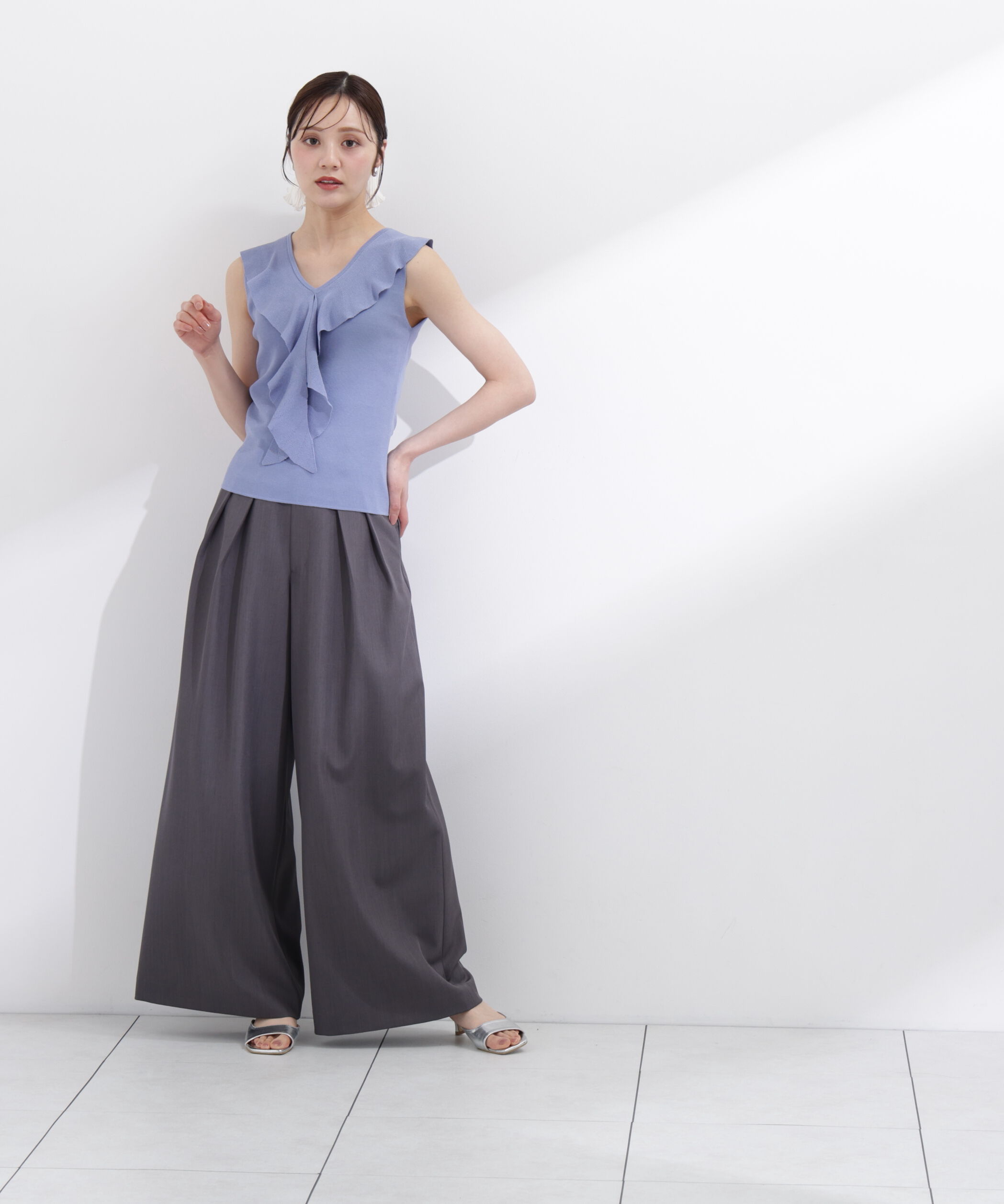 PROPORTION BODY DRESSING「＜中川紅葉さん着用＞フリルノースリーブニット」|ニット・セーター|
