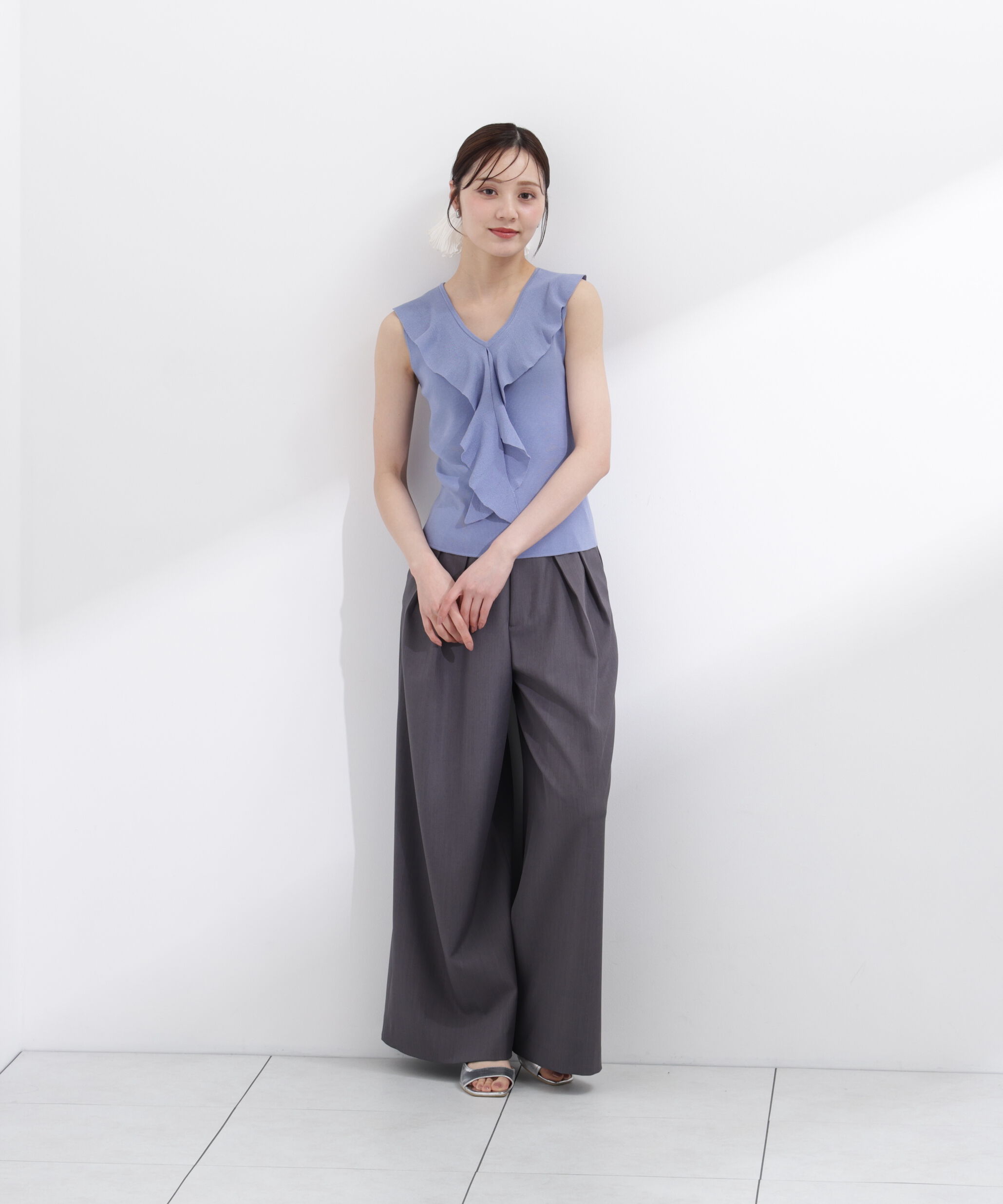 PROPORTION BODY DRESSING「＜中川紅葉さん着用＞フリルノースリーブニット」|ニット・セーター|