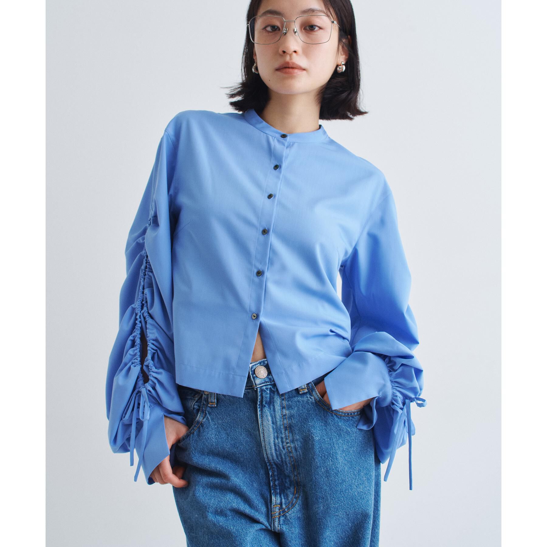 CODE A「playful puffs blouse」|シャツ・ブラウス|ブルー(092)
