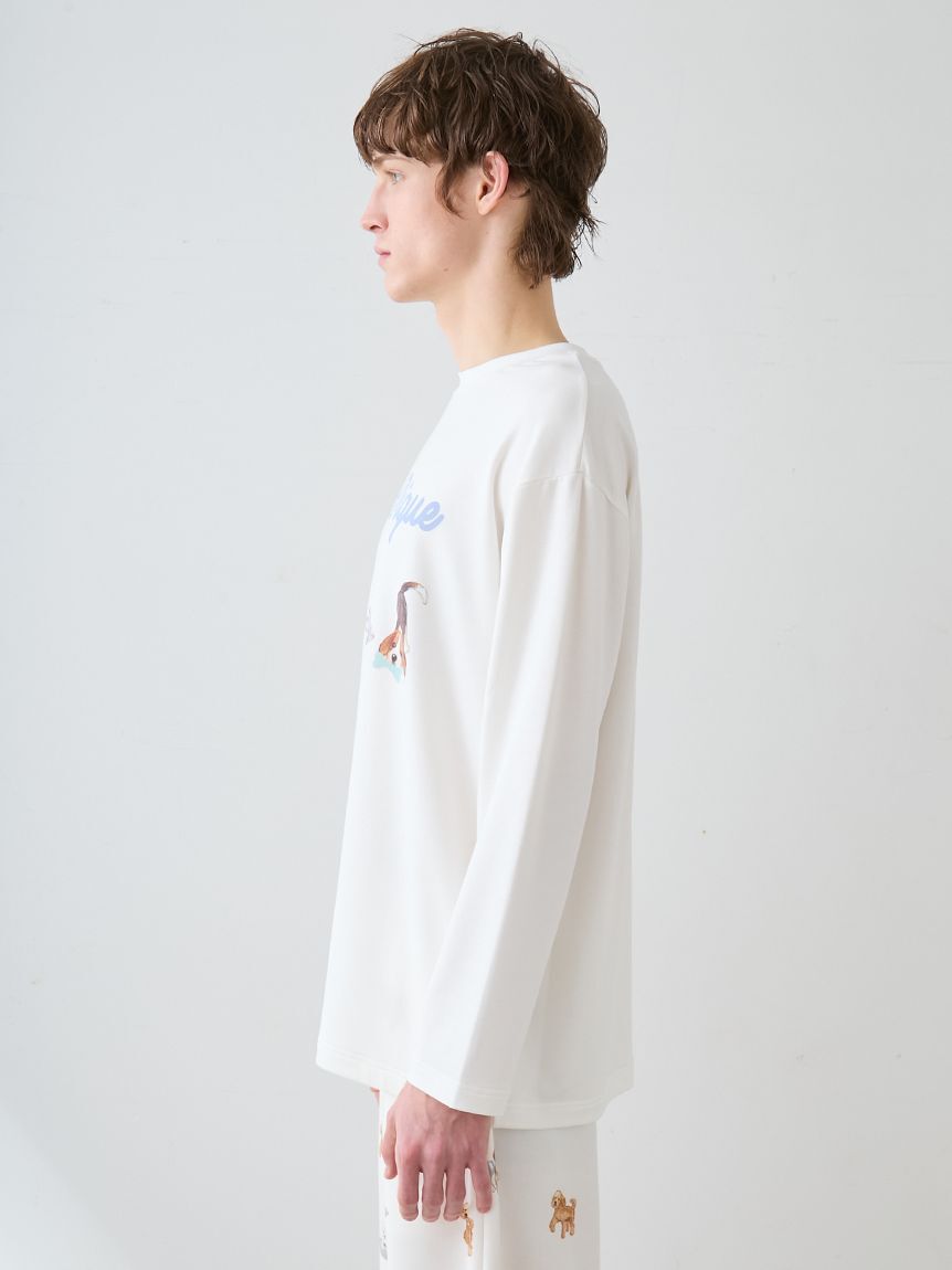 gelato pique「【UNISEX】プレイフルDOGワンポイントロンT」|ルームウェア|