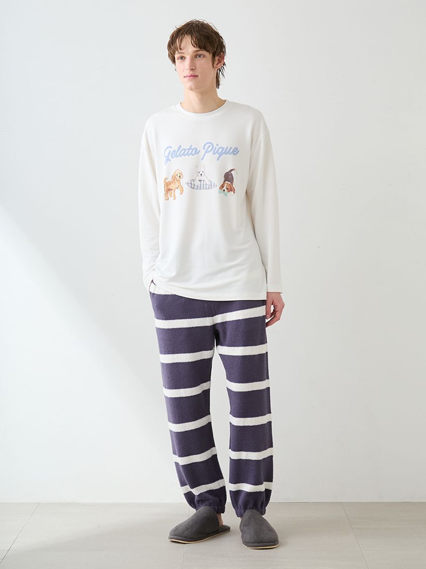 gelato pique「【UNISEX】プレイフルDOGワンポイントロンT」|ルームウェア|