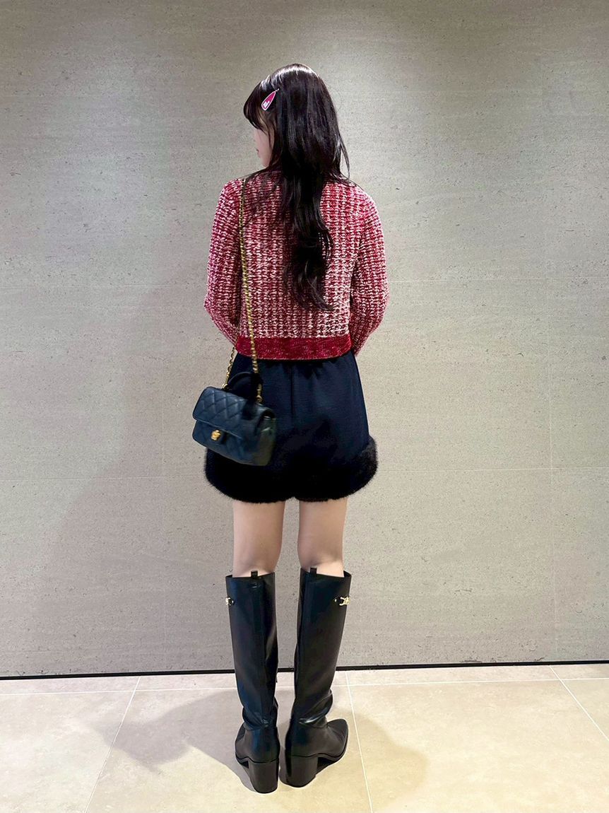 LILY BROWN「【LILY BROWN&times;MARY QUANT】デイジー釦ツイードニットジャケット」|ノーカラージャケット|