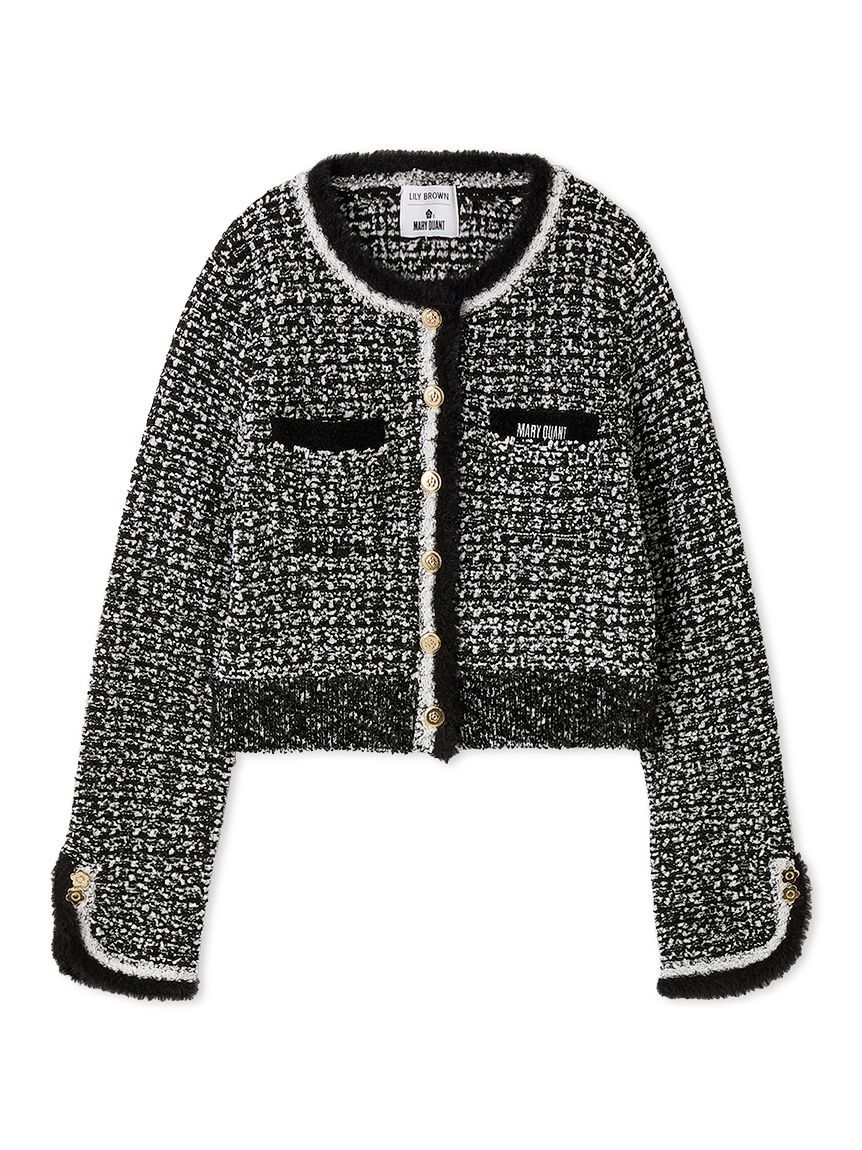 LILY BROWN「【LILY BROWN&times;MARY QUANT】デイジー釦ツイードニットジャケット」|ノーカラージャケット|