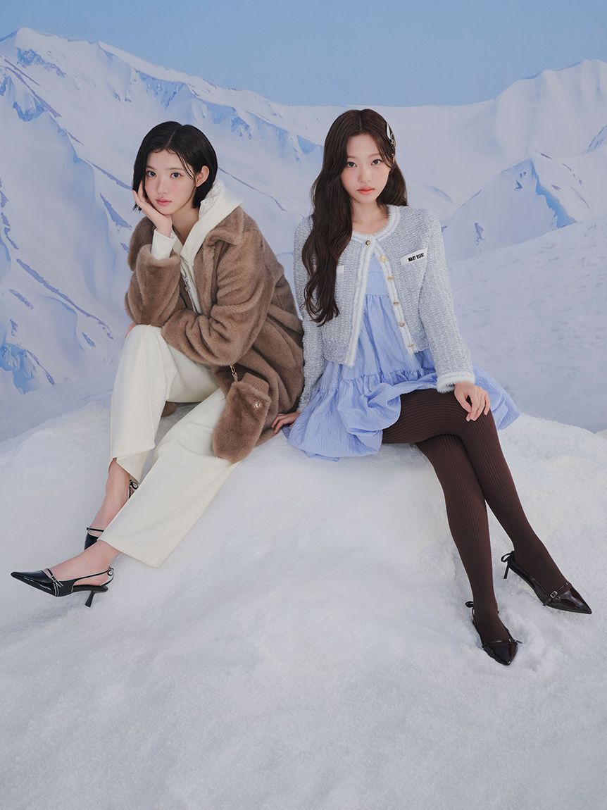 LILY BROWN「【LILY BROWN&times;MARY QUANT】デイジー釦ツイードニットジャケット」|ノーカラージャケット|