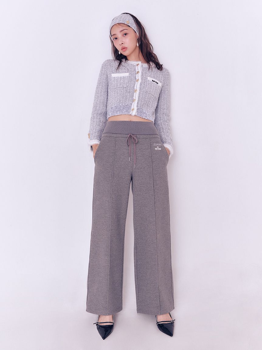 LILY BROWN「【LILY BROWN&times;MARY QUANT】デイジー釦ツイードニットジャケット」|ノーカラージャケット|