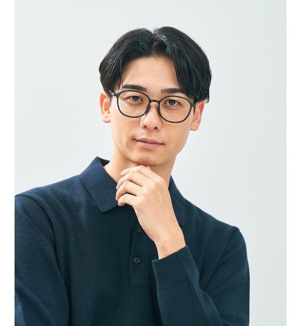  「ウェリントン型 メガネ | 黒縁フレーム 軽量 伊達めがね・度付き ユニセックス Zoff  レンズ交換券付」|メガネ|
