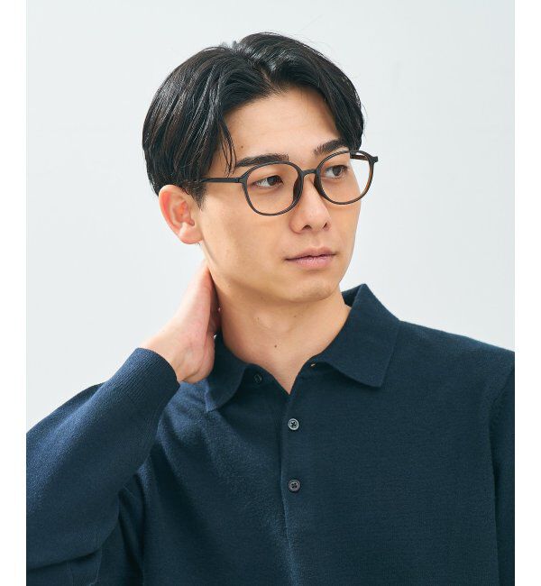  「ウェリントン型 メガネ | 黒縁フレーム 軽量 伊達めがね・度付き ユニセックス Zoff  レンズ交換券付」|メガネ|