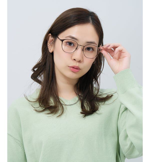  「ウェリントン型 メガネ | 軽量 眼鏡 伊達メガネ おしゃれ 読書 ビジネス FASHION レンズ交換券付」|メガネ|薄ブラウン