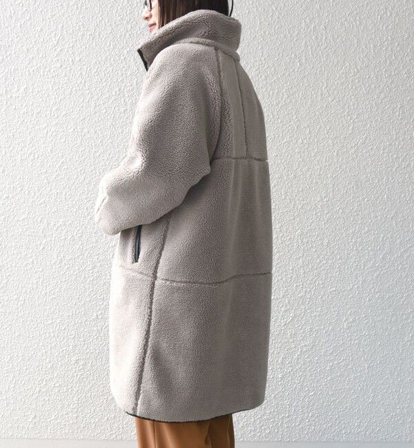 SHIPS for women「* 〈手洗い可能〉パイピング ドルマン ボア コート ◇」|その他|