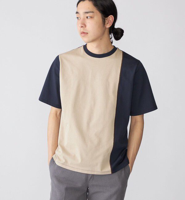 SHIPS「SHIPS: スイッチ パネル Tシャツ」|Tシャツ・カットソー|ネイビー