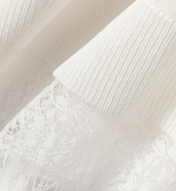 quaranciel「《予約》quaranciel:〈手洗い可能〉レース ヘム Vネック ポンチョ ニット カーディガン」|カーディガン|
