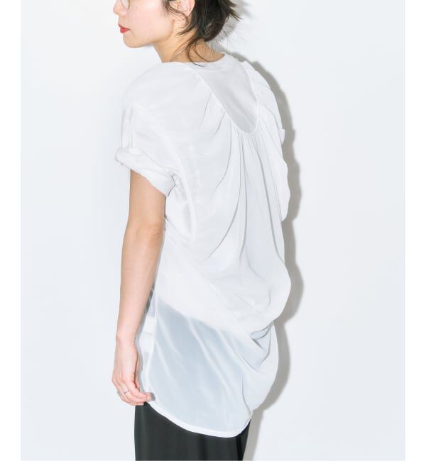 「GATHERED CHIFFON TANK：ブラウス」|シャツ・ブラウス|