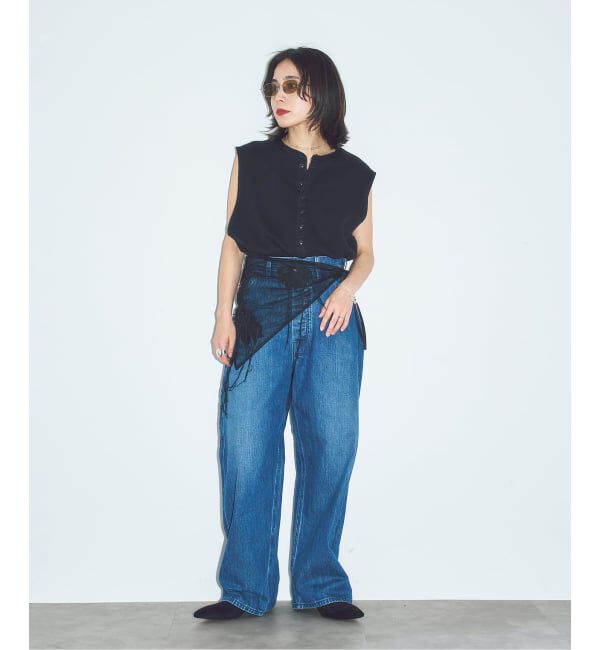  「MARGE FRAYED EMBROIDERY SCARF 1012-0108-035：スカーフ」|バンダナ・スカーフ|