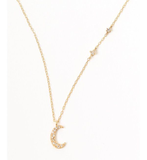 Lilas by Spick&Span「ムーンパヴェダイヤ45cmネックレス K10」|ネックレス|