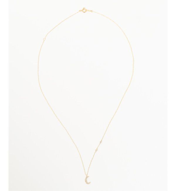 Lilas by Spick&Span「ムーンパヴェダイヤ45cmネックレス K10」|ネックレス|